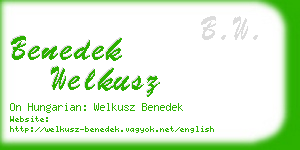 benedek welkusz business card